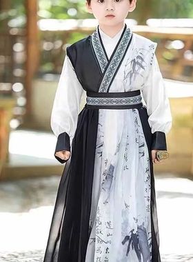 Children`s Hanfu Costume Boys Halloween Cosplay Costume Kids