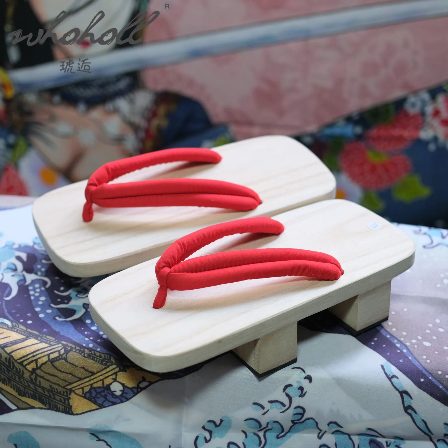 Thick Platform Two-teeth Geta Man Women Slippers Japanese Wo