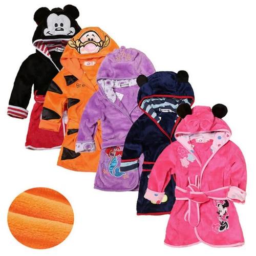 Cartoon Mickey Mouse Baby Bathrobes Minnie Kids Robes Flanne