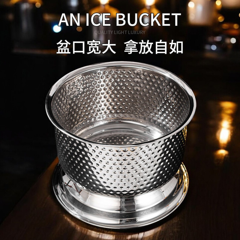 不锈钢锤纹超大号冰桶图片
