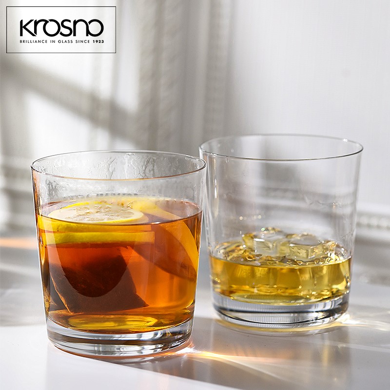 两只装Krosno波兰进口大号经典款水晶玻璃威士忌杯洋酒杯鸡尾酒杯