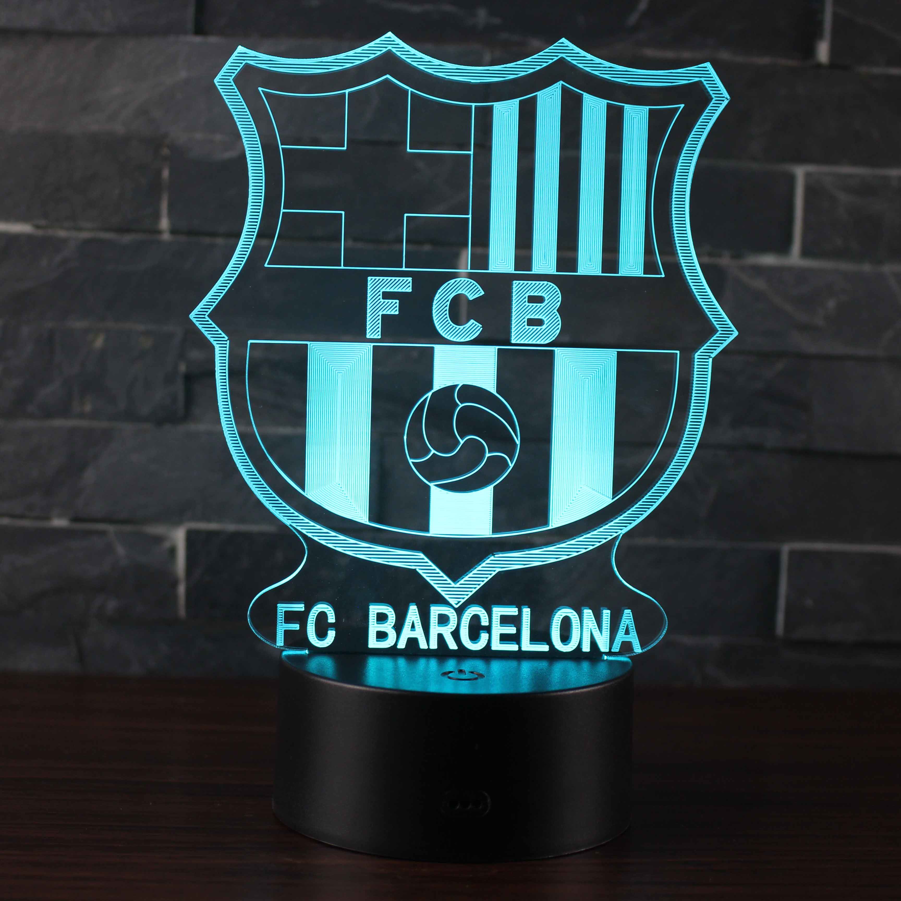 巴萨足球3D小夜灯USB充电卧室儿童房创意LED台灯男女朋友生日礼物