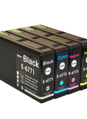 适用爱普生Epson 677墨盒T6771 WP4532 WP4592打印机黑色红色黄色