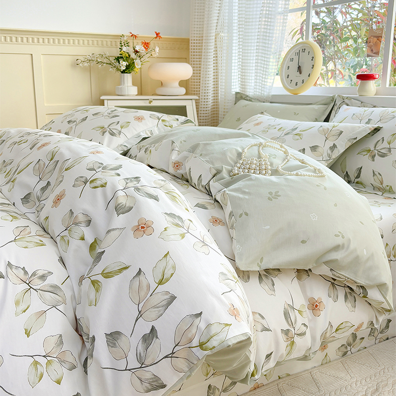 清茉田园13372全棉斜纹纯棉被套