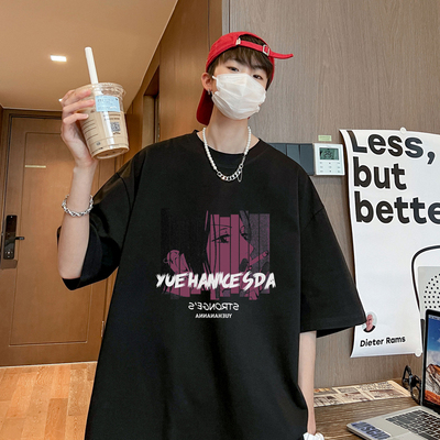 100%纯棉百搭潮牌ins短袖t恤情侣