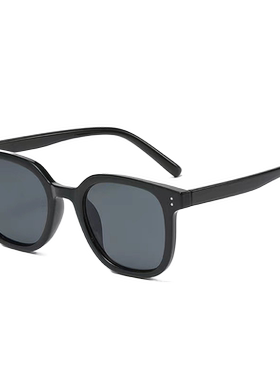 复古新款方形简单粗框墨镜茶色