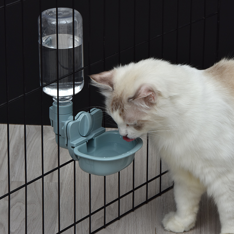 猫咪狗狗挂笼子喂食自动饮水器