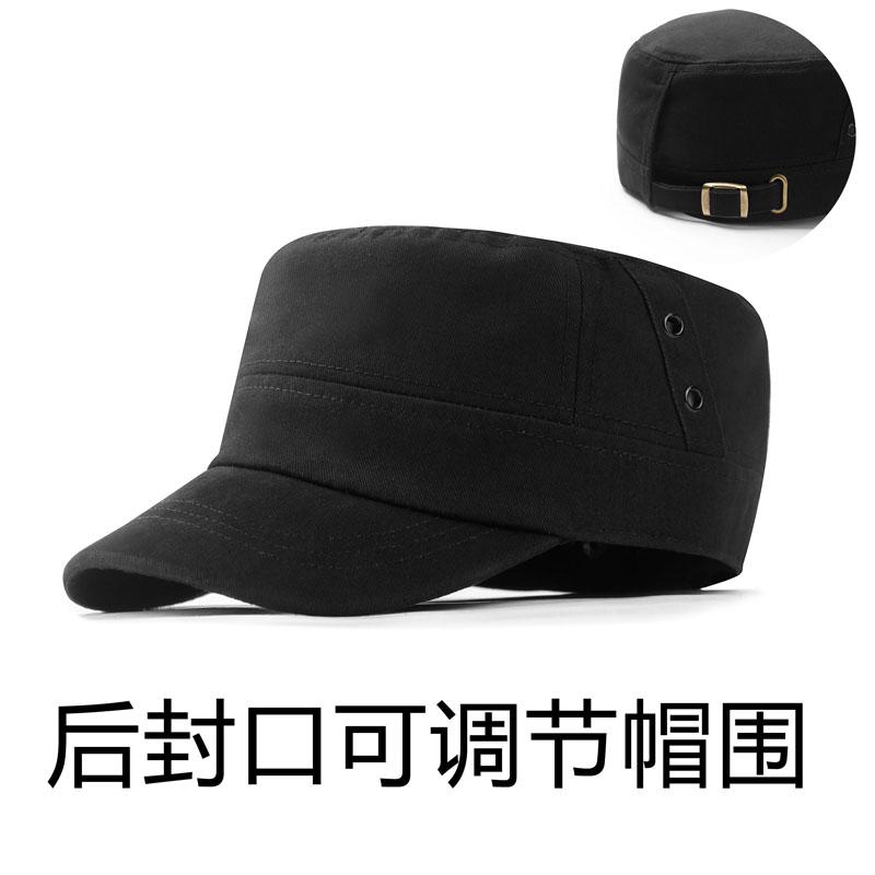 韩版秋冬季后封口大头围平顶帽棉鸭舌帽男女出游休闲遮阳帽可调节