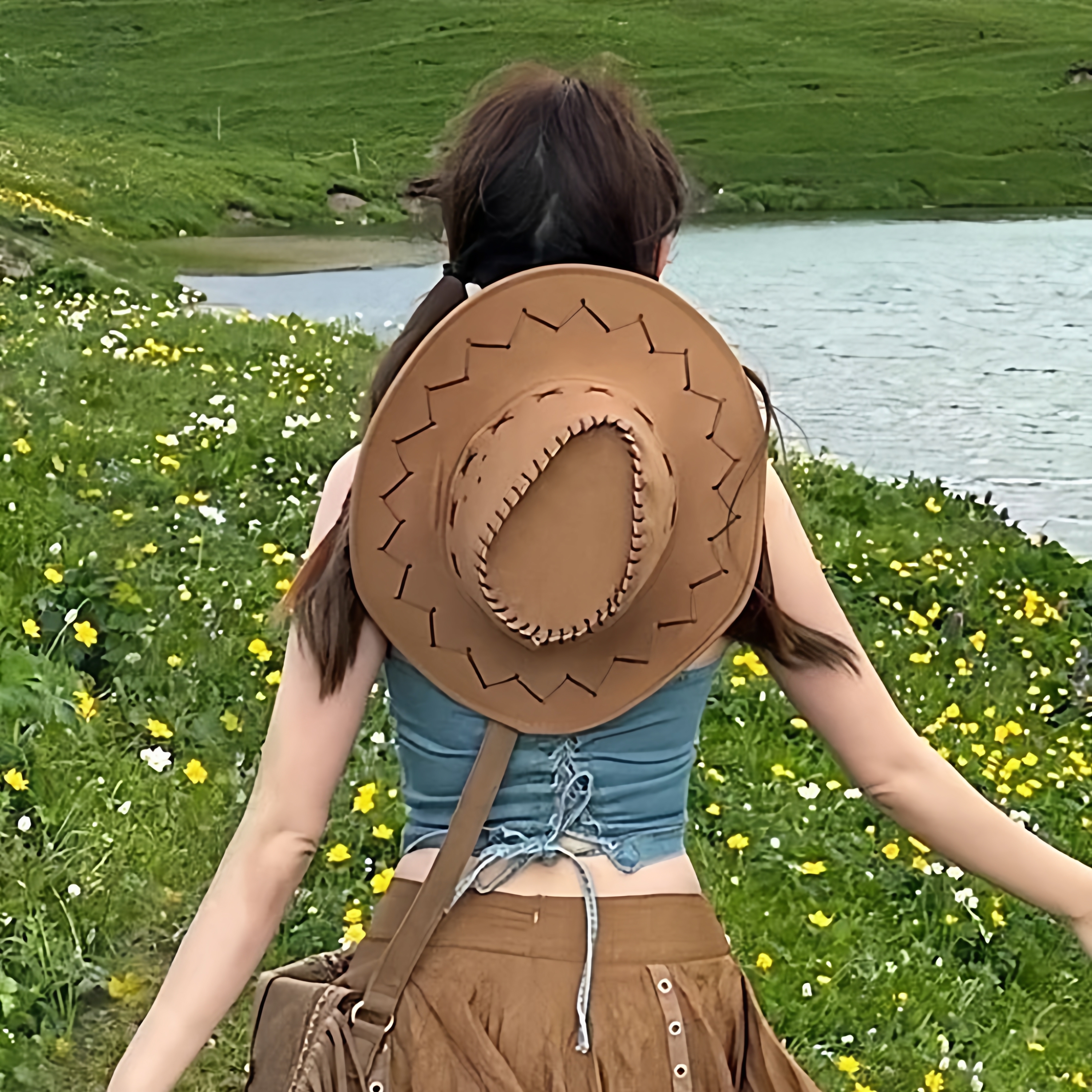 西部牛仔帽子女夏季复古美式