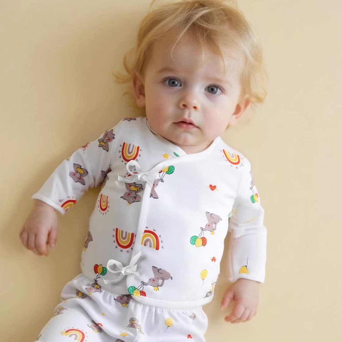 新生儿套装夏季薄款初生0-3月纯棉婴儿衣服和尚服内衣套装宝宝