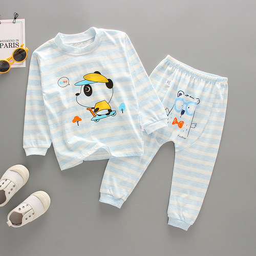 婴儿套装纯棉空调服夏季薄款