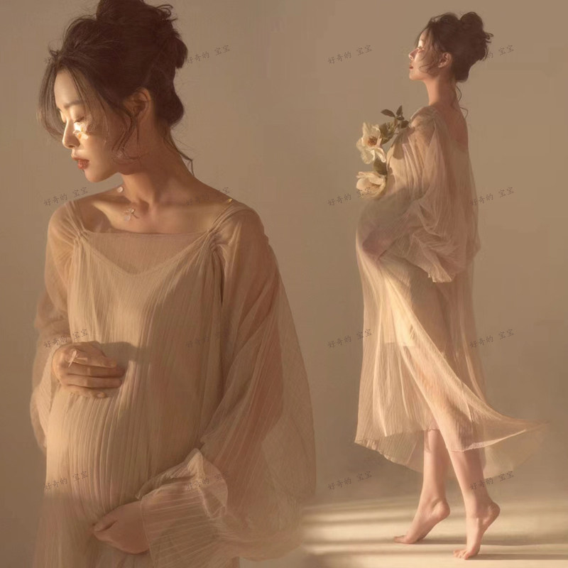 复古森系吊带裙孕妈咪艺术照衣服