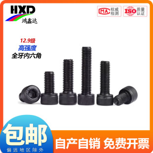 12.9级高强度内六角螺丝加长螺钉全牙螺栓M2M3M4M5M6M8M10M12 M24