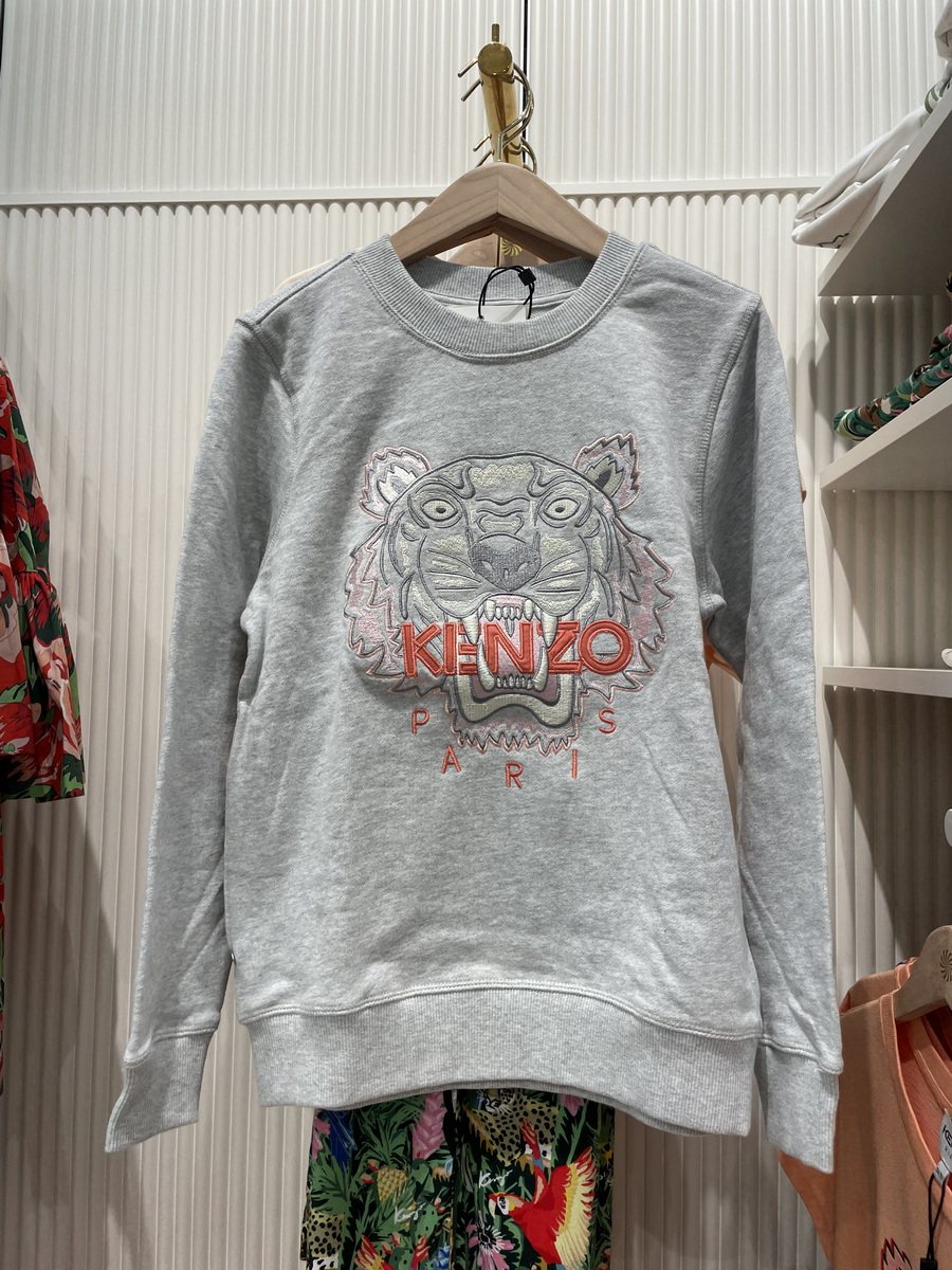 现货  KENZO女士刺绣虎头长袖卫衣 大童成人