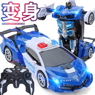 警车遥控汽车电动声光漂移大号变形机器人男孩六一儿童节礼物玩具