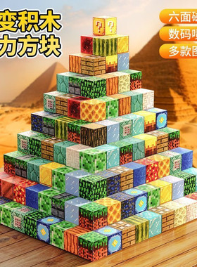 2025新款我的世界磁力方块磁吸磁铁积木男孩拼搭全套儿童玩具礼物