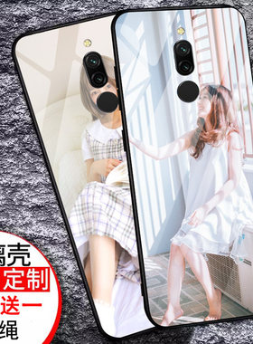适用于红米8定制钢化玻璃手机壳小米红米8创意防摔个性redmi8潮创意边框潮牌送挂绳全包防摔外壳情侣男女款