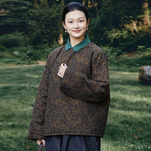 知笔墨纯棉提花新中式 盘扣轻亚风棉服 2026春加厚夹棉中国风外套