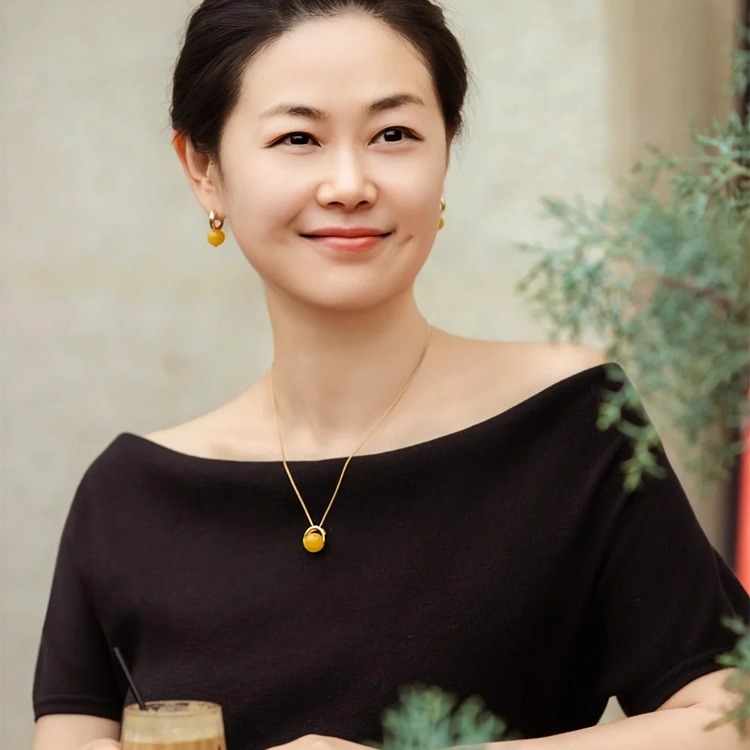 蜜蜡复古简约圆珠耳环气质