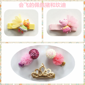 出口可爱猪卡通全包布发夹女宝边夹女宝宝头饰儿童发卡