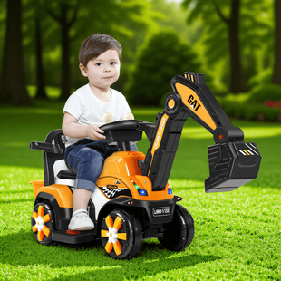 儿童挖机玩具车可坐可骑大型电动带灯光带音乐挖掘机工程车男孩