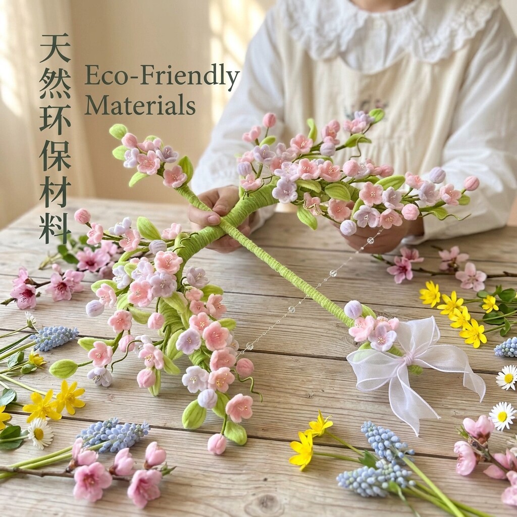 春日桃花弓箭扭扭棒diy材料春日氛围感出片送闺蜜情侣生日礼物