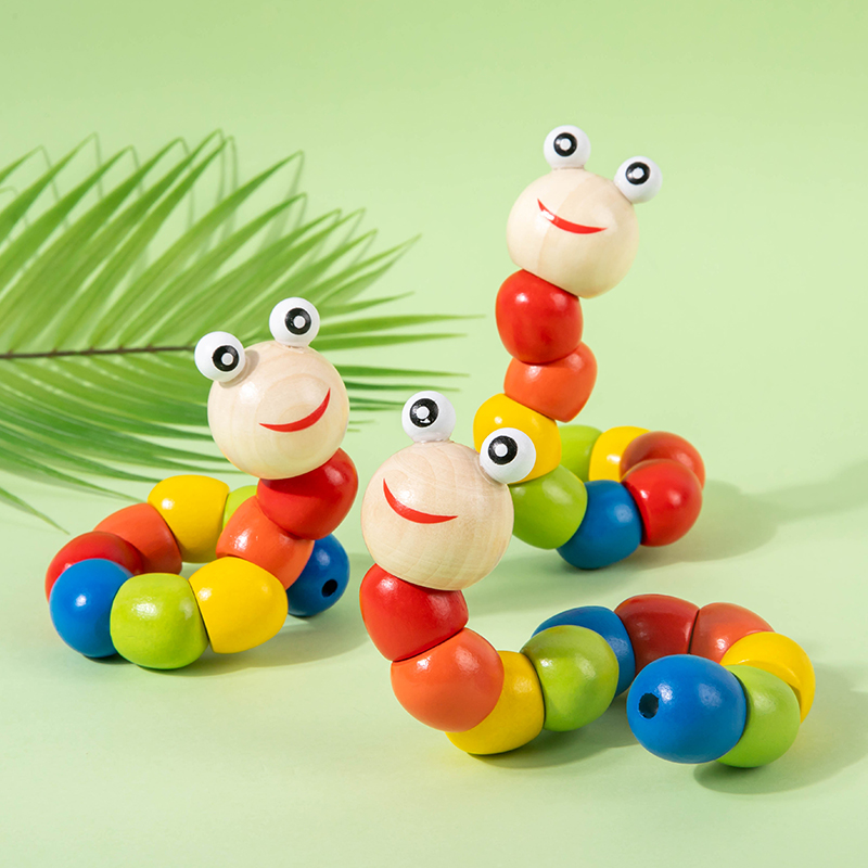 益智彩色百变可咬手指灵活扭扭虫