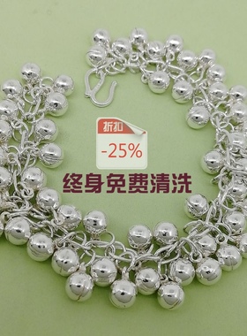 包邮99足银手工声响铃铛手链森女悦耳定长度不响留言特制保障打折