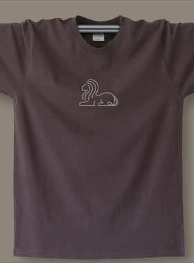 东部时间 狮子 原创设计 纯棉男士短袖T恤 简洁大方 宽松舒适短T