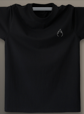 火苗 简洁大方原创设计 男款短袖T恤 宽松 纯棉舒适吸汗 东部时间