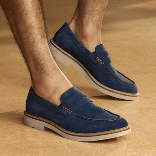 ECCO爱步男士乐福鞋 秋冬新款一脚蹬牛皮豆豆鞋男 都市伦敦525654