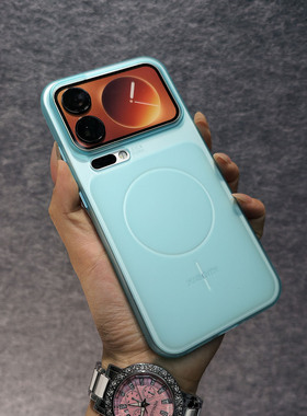 ins百搭磨砂半透适用于小米17promax超轻薄柔影手机壳PC金属配色按键男女通用防摔防磨多巴胺冰川蓝小众风