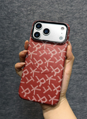 红色RTK字母印花适用于苹果17promax内置磁吸iPhone16/15promax奢华质感手机壳pc可搭配磁吸支架硬壳轻薄防摔