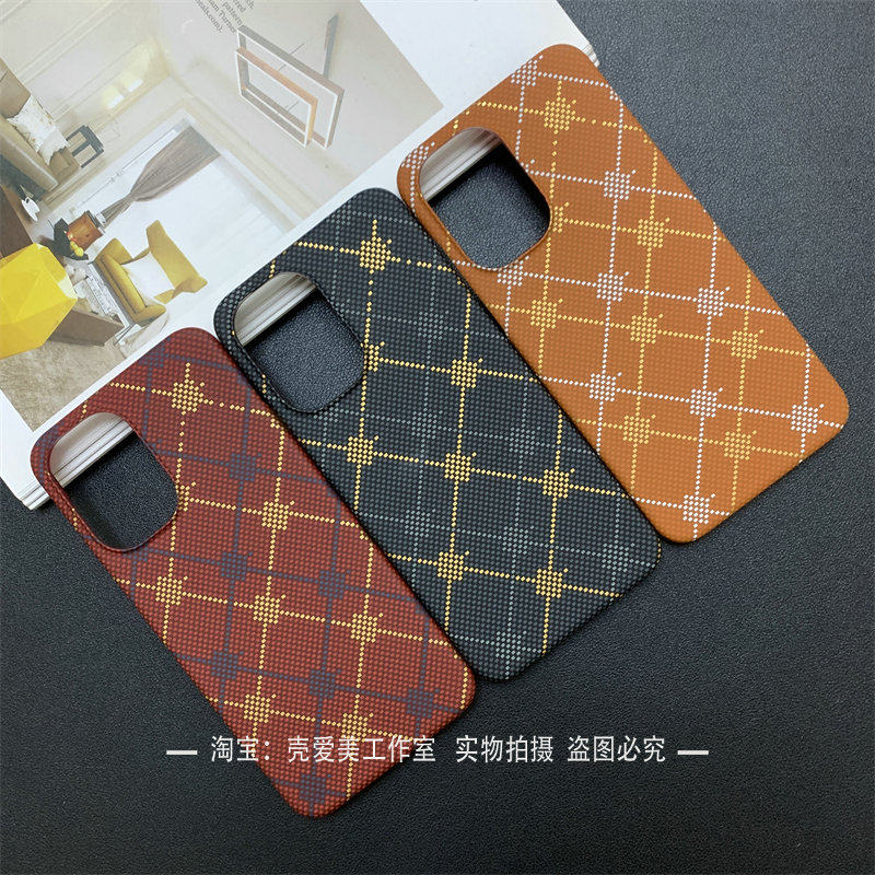 适用于一加ace6手机壳高端彩绘ace5至尊版碳纤纹理ace5pro半包pc夜光硬壳1+ace3烫金格纹oneplus15商务13/12