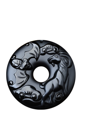 洋洋得意 黑曜石生肖羊吊坠玉羊吉祥物羊型羊形饰品饰物玉石挂件