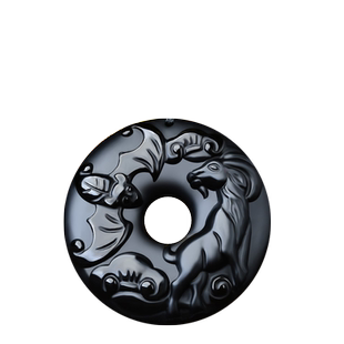 洋洋得意 黑曜石生肖羊吊坠玉羊吉祥物羊型羊形饰品饰物玉石挂件