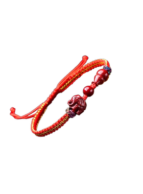 淘运开阁财吉朱砂小葫芦大象手链