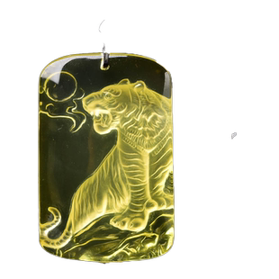 黄水晶生肖虎吊坠生肖黄水晶虎形饰品虎形吊坠谛听添桂