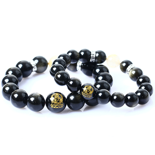 生肖属鸡不动尊菩萨发晶手链金曜石本命佛2026年不动明王手串男女