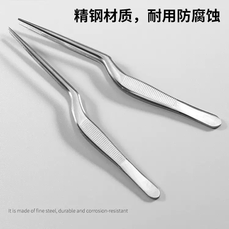 14cm不锈钢带齿镊子手工diy塞棉填充神器镊子夹子