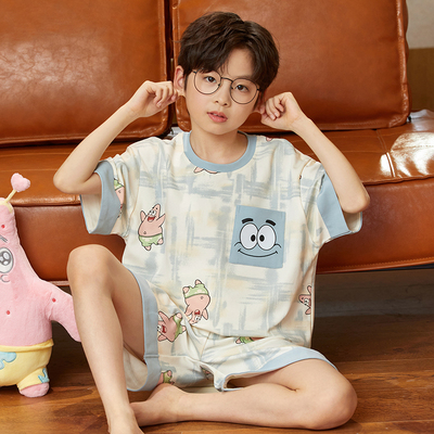男童睡衣夏季薄款纯棉短袖中大童2026新款儿童夏天全棉男孩青少年 — 1