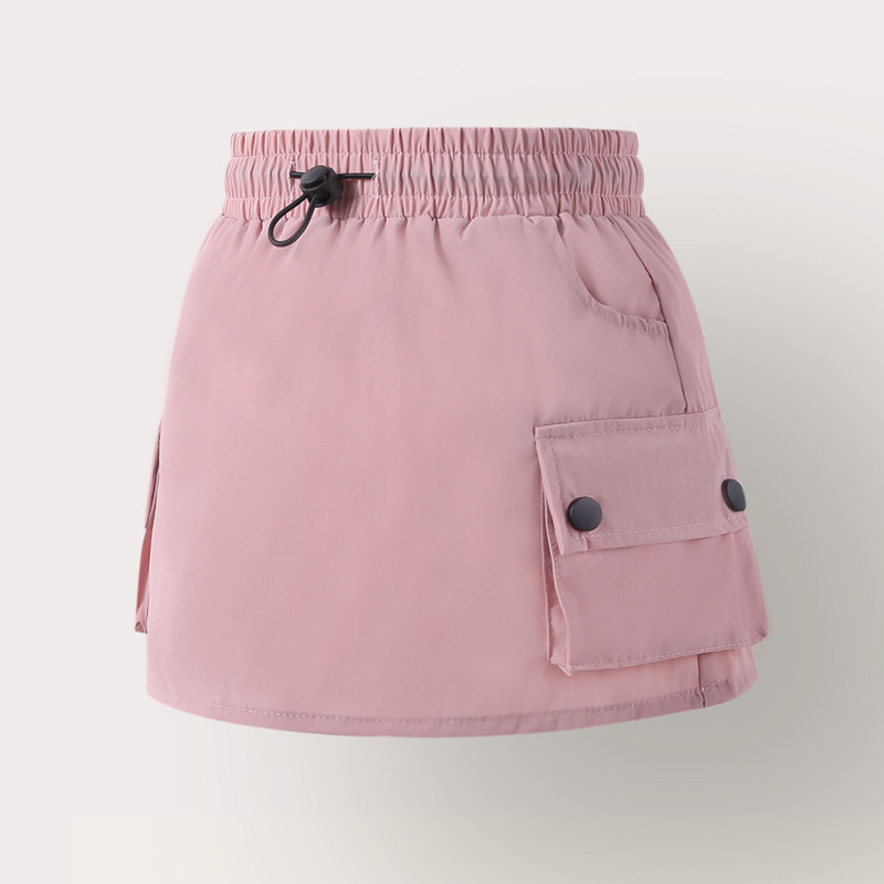 女童运动半身裙夏季儿童薄款百搭A字短裙女孩户外工装高腰包臀裙
