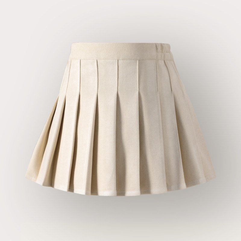 女童毛呢半身裙2025秋冬儿童学院风高腰百褶裙女孩杏色安全裤短裙,童装/婴儿装/亲子装,半身裙,淘宝优惠券,粉丝福利购,淘宝优惠卷