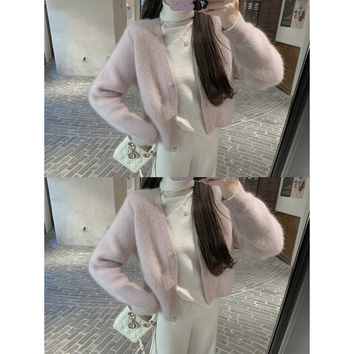 萌萌Ja羊绒衫高领针织打底衫女