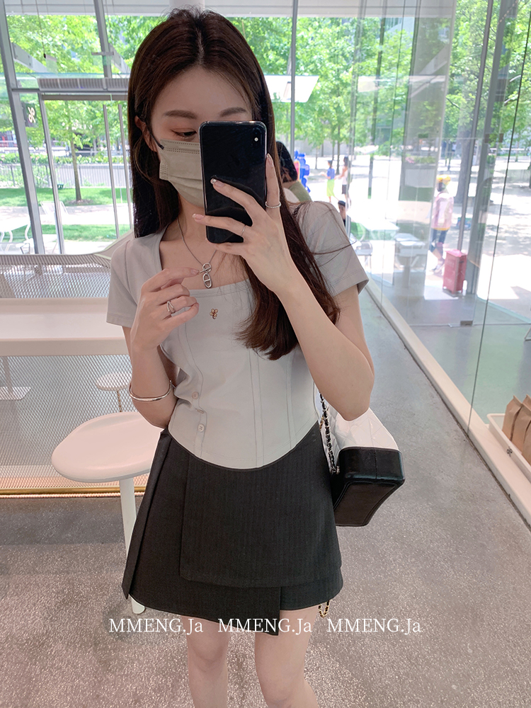 短袖通勤常规女四叶草鱼骨T