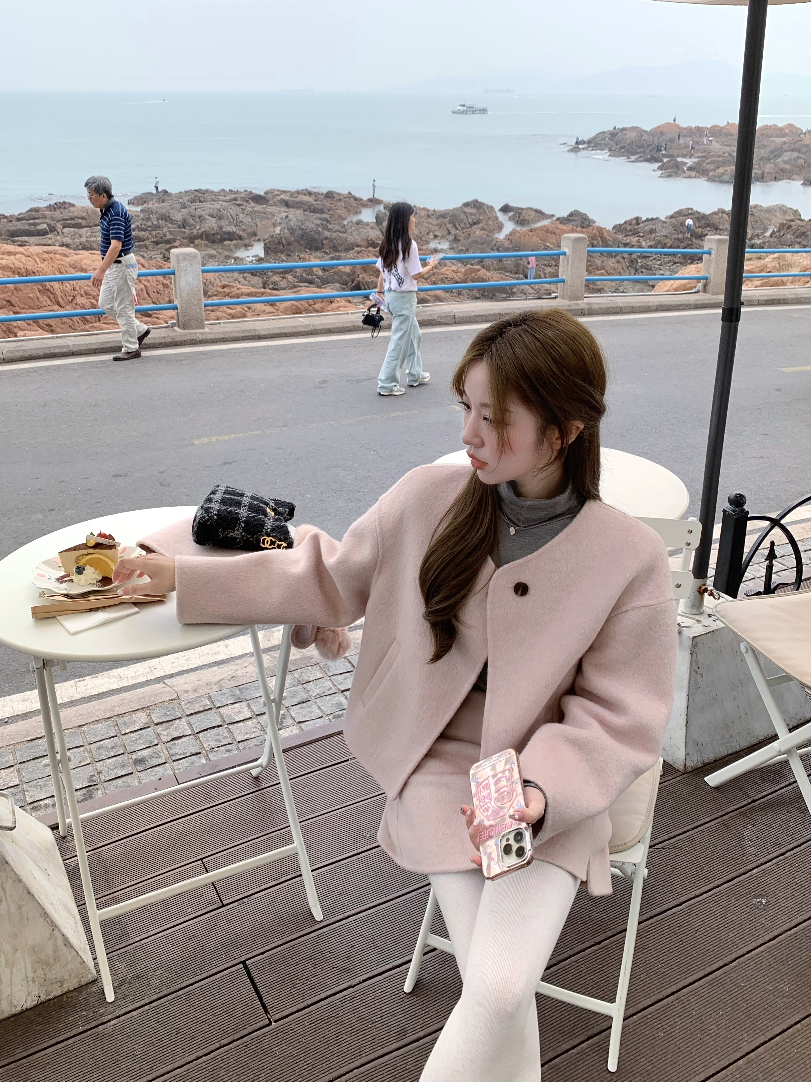 萌萌Ja外套短裙套装两件套双面呢