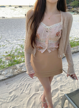 萌萌Ja 微甜悸欲~三色A字温柔半身裙女气质百搭高腰显瘦减龄短裙