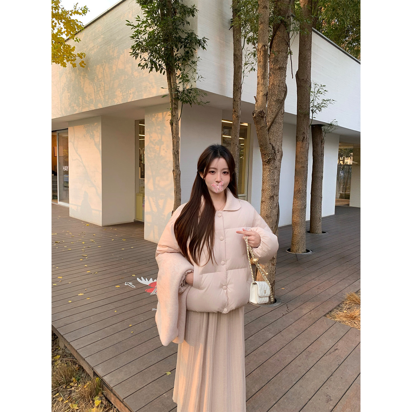 萌萌Ja粉色新国标90白鸭绒羽绒服