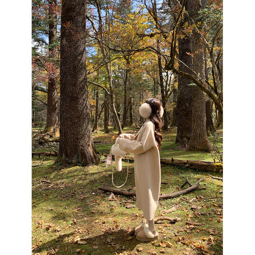 萌萌Ja双面呢大衣长款外套高级女