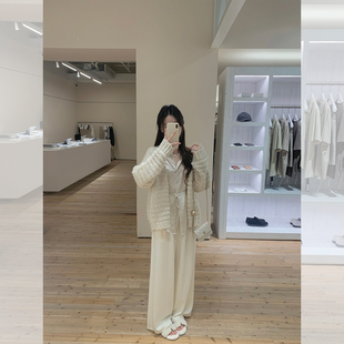萌萌Ja  云感气流 气质设计感温柔高腰显瘦打褶休闲阔腿裤女春秋